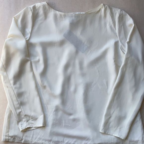Lauren Ralph Lauren Tops - Lauren Ralph Lauren Ivory/Cream Long Sleeve Open Back Blouse Womens Sz 10 NWT